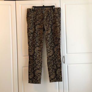 Seven7 gold and black paisley pants